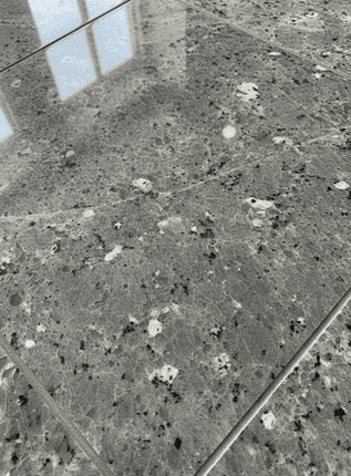 Polished grey granite floor