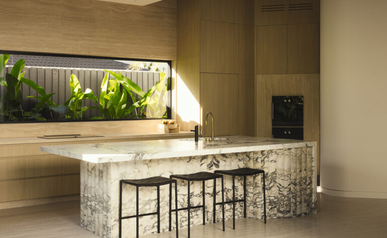 35 Yaringa Ave, Buddina – Calacatta Viola Marble, Elefanté Marble and Vein Cut Travertine interior, image 6 of 28