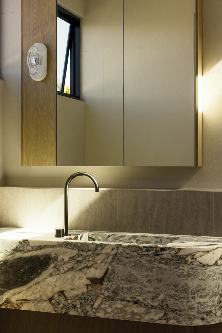 35 Yaringa Ave, Buddina – Calacatta Viola Marble, Elefanté Marble and Vein Cut Travertine interior, image 10 of 28